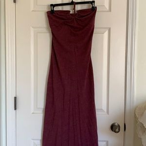 Plum fitted maxi dress